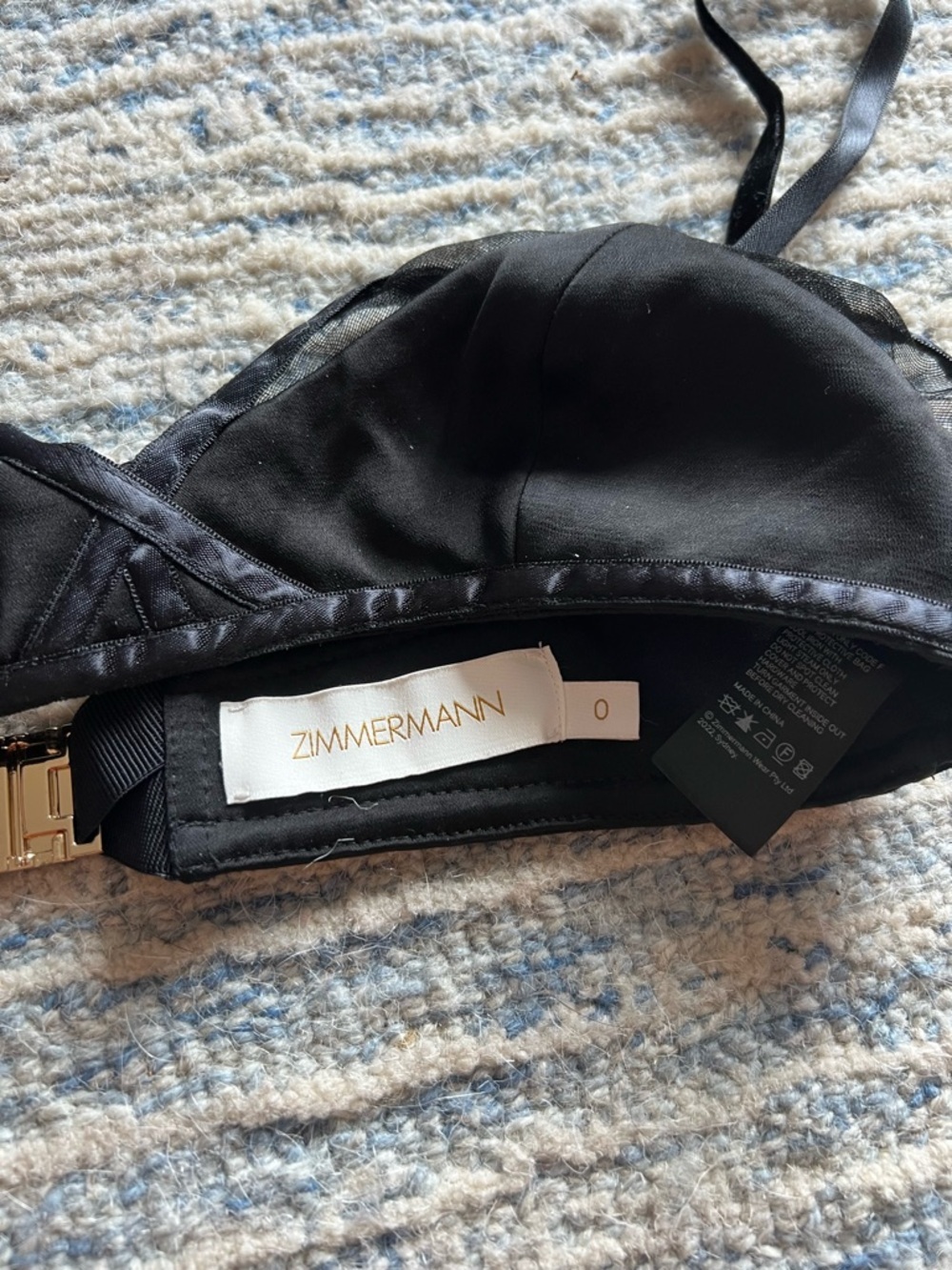 Zimmermann Satinpaneled Tulle Triangle Bra NWOT 0 - Picture 9 of 10